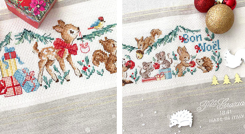 torchon-noel-en-foret-details